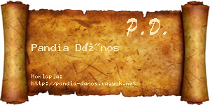 Pandia Dános névjegykártya